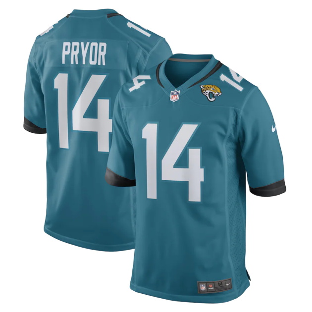 mens nike kendric pryor teal jacksonville jaguars game player jersey